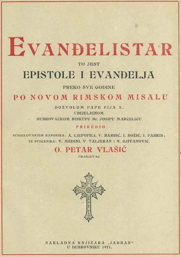 Naslovnica Evanđelistara iz 1921. godine